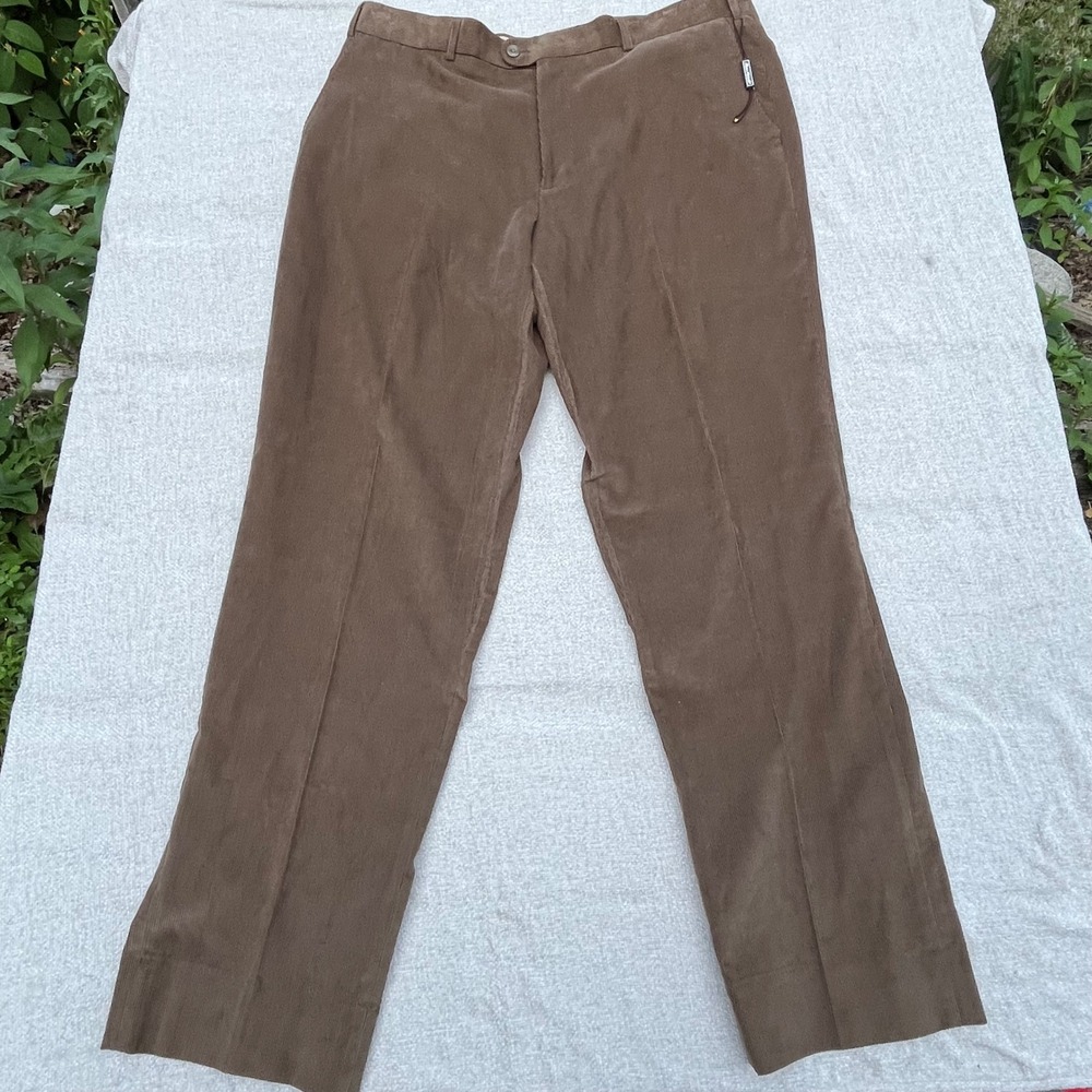 Linea Naturale Mens Brown Fine Wale Corduroy Trousers Straight Leg Size 38